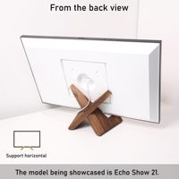 Supports pour tablette en bois massif compatibles avec Echo Show 15, Echo Show 21, prennent en charge les modes horizontal et vertical.