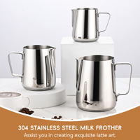 Outils de barista, pichet à lait en acier inoxydable 18/10, 350 ml, 600 ml, 1000 ml, pichet à lait pour latte art