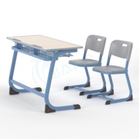 Banc de classe double moderne pour étudiants, chaise de bureau en métal, utilisation commerciale, mobilier de bureau à domicile, personnalisable, ISO