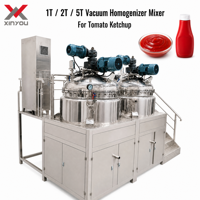 XINYOU 1T 2T 5T Homogénéisateur sous vide, Machine d'émulsification de type fixe, Agitateur mélangeur pour la fabrication de cosmétiques et de ketchup de tomate