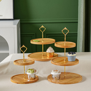 Wooden Dessert Display Rack Round Tiered <b>Stand</b> For Birthday Party Table Decorations - Product Image 1