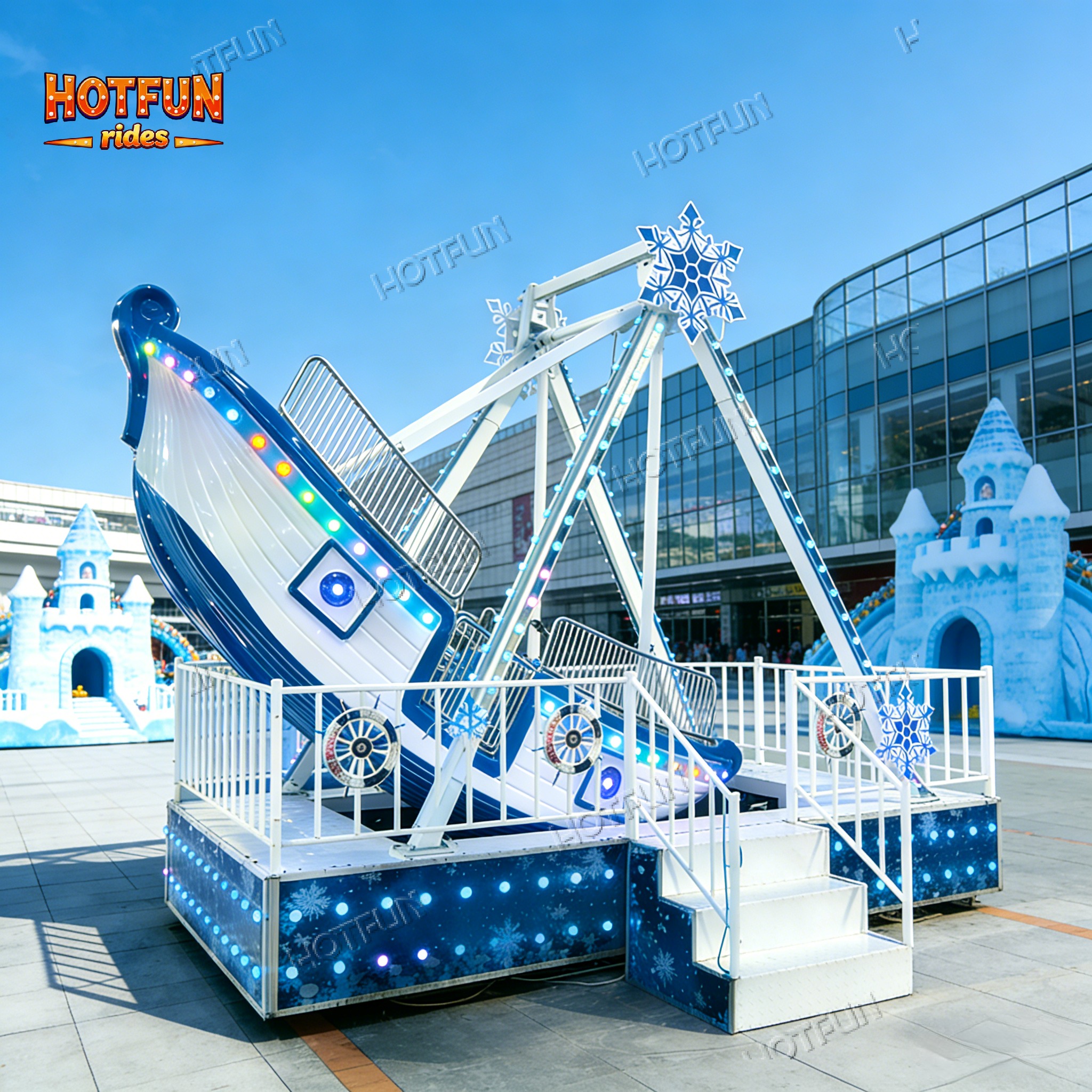 Small Fun Fair Children Amusement Park Playground Equipment 12 Seats Pirate Ship Kids Swing Boat for Sale