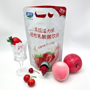 Bolsa de sellado térmico para embalaje de aluminio de grado alimenticio con impresión en Color, bolsa de pie a prueba de fugas con válvula con asa para vino de jugo - Product Image 6