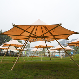 Grande <span class=keywords><strong>tente</strong></span> en toile imperméable de style pyramide de 4m x 4m personnalisée pour la plage, le camping et les fêtes Auvents <span class=keywords><strong>Tipi</strong></span> Auvent Genre - Product Image 2