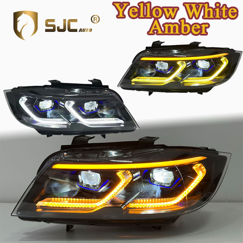 Sjc LED Headlight Assembly For BMW 3 Series E90 2005-2012 G20-Look Style Yellow White Amber DRL