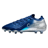 Chaussures de football professionnelles en tricot pour terrain ferme, bleu et blanc dégradé, personnalisables pour équipes