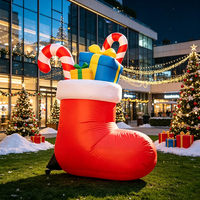 Chaussette de Noël géante gonflable et imperméable de 8 à 10 pieds pour décorations extérieures et divertissements de fête de Noël