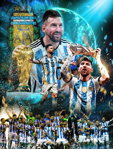 Stampa su Tela 'La Conquista del Mondo' di <span class=keywords><strong>Messi</strong></span>, Decorazione Murale per la Casa - Product Image 4