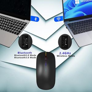 Dual-mode Optical 3D Wireless <b>USB</b> <b>Mouse</b> Rechargeable Ultra-thin Style 2.4g for PC Office Gaming - Product Image 6