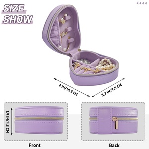 Custom Logo Travel Ring <b>Earrings</b> Solid Color Portable Small Mini Jewelry Velvet Boxs Storage <b>Case</b> Jewelry <b>Case</b> Organizer - Product Image 4