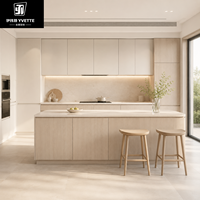 Ensembles d'armoires de cuisine modernes et élégants, design modulaire en verre acrylique, construction en MDF écologique, plan de travail en marbre, garantie 5 ans
