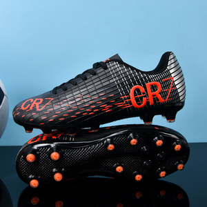 Chaussures de football basses vert fluorescent FG en gros, crampons de football en caoutchouc pas chers, chaussures d'entraînement unisexes pour footballeur - Product Image 3