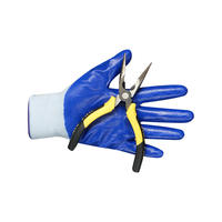 Gants en polyester enduits NBR du Vietnam 13G 15G, tricotés sans couture, avec poignets élastiques, paume micro-sableuse lisse, anti-coupure, anti-chimiques, respirants