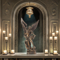 Statue de Saint Michel Archange peinte à la main de 21 cm, artisanat en résine, figurine religieuse catholique, décoration de Noël pour la maison et l'église