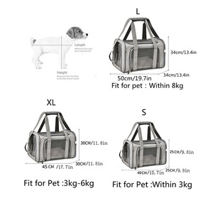 Sac de transport pour animaux de compagnie approuvé par les compagnies aériennes, 3 tailles, ouverture multi-latérale, maille respirante, sac de voyage pour chat et chien avec tapis lavable à 3 couches - Product Image 5