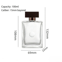 Flacon de parfum carré mat transparent de 100 ml avec pulvérisateur à pompe, emballage de luxe, diffuseur à bâtonnets, MOQ 100 pièces
