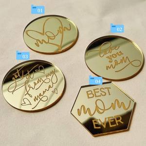 Topper de gâteau de fête des mères topper acrylique pour gâteau sans bâton pour la fête des mères heureuse avec coeur cupcake toppers - Product Image 2