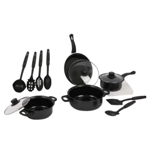 MU Cheap 13Pcs Kitchen Cast, Iron Non Stick Cooking Utensil Cookware Pots And Pans Sets/