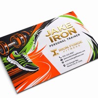 Cartes de visite personnalisées en papier d'art avec marquage à chaud, couleur intégrale, pour Volcanic Fitness Trainer, Architect, Brewmaster, Fromager, Tour