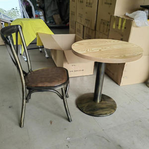 En stock club nocturno restaurante muebles mesa de Bar alta RTS club nocturno estilo industrial mesa de bar de madera larga con silla - Product Image 4