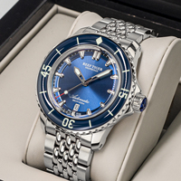 Récif Tiger – montre étanche pour homme, Bracelet en cristal de saphir de marque supérieure pour plongée mécanique, montres lumineuses RGA3035