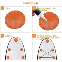 Patch en PVC gonflable avec anneau en D et anneau en acier inoxydable - Point de fixation pour kayak et SUP, accessoires pour planche à pagaie et radeau