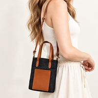 Petit sac à bandoulière esthétique Coquette avec garniture en cuir PU, mini sac fourre-tout en faux daim pour femmes, cadeau de Noël, vente en gros