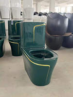ColorToilet Imanufacturer Inodoros Toilette verte à poser au sol avec lavabo et robinet, WC monobloc
