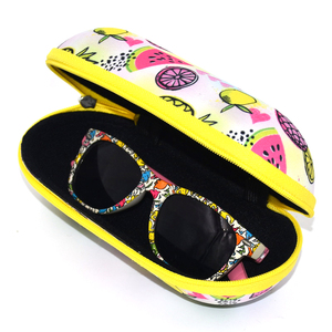 Étui à lunettes semi-rigide pour enfants Étui à lunettes à motif fermeture éclair Eva pour enfants Étui à lunettes