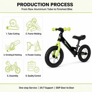 Vélo d'équilibre pour enfants à une vitesse, en alliage d'aluminium de 12 pouces, cadre rigide léger, pneus larges, siège souple - Product Image 5