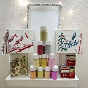 New Design Colorful <b>Glitter</b> Plastic Christmas Ornament with PVC Tube Packaging DIY Factory Home Decoration - Product Image 5