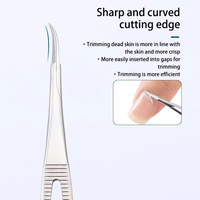 Ciseaux droits pour peaux mortes, couteau tranchant, outils de précision en acier inoxydable, ciseaux à fibres personnalisées pour sourcils et cils