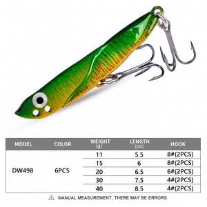 Topline métal Spinner cuillère <span class=keywords><strong>leurre</strong></span> de pêche basse appâts durs paillettes bruit Paillette triple crochet Vib leurres de pêche - Product Image 2