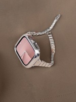 Bracelet de montre en acier inoxydable de luxe à 1 maillon en bambou, bracelet en métal pour Apple Watch Series 9 40 mm 41 mm 44 mm 45 mm