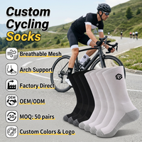 Chaussettes de cyclisme professionnelles pour jeunes hommes, personnalisées avec logo jacquard, respirantes, pour le sport, le vélo de route et les activités de plein air, vente en gros OEM