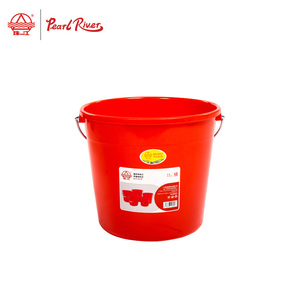 Pearl River 11L Plastic Bucket With Handles Red Round Storage <b>Container</b> For <b>Water</b> Carrying And Mopping - Product Image 1
