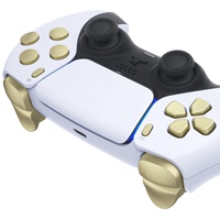 Boutons complets en or champagne métallisé pour manette PS5 (D-pad, R1, L1, R2, L2, Triggers, Share, Options, Face Button) pour modèles BDM-030/040/050