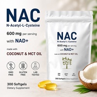 Gélules NAC NAD Plus Marque Blanche 300 pièces 600mg – Fabricant OEM – Soutient la Santé Cellulaire et Antioxydante – Complément Cérébral