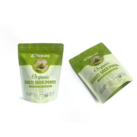 Sachet refermable en Mylar pour poudre d'herbe d'orge, qualité supérieure, barrière élevée, format Doypack, MOQ 100 pièces