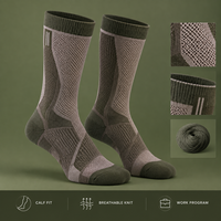 Chaussettes de compression avec panneaux en maille pour le soutien du mollet, couleur prune taupe, en Spandex et Nylon, zones en maille, soutien gradué, ajustement du bout du pied