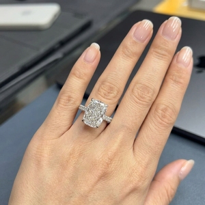 Premium Platinum Diamond Engagement <b>Ring</b> For Women Contemporary Minimal Design Luxury <b>Wedding</b> Jewelry And Elegant Gift - Product Image 6