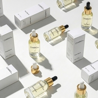 Botol Kosmetik Kemasan Perawatan Kulit Kosong 30ml 1oz Putih Mutiara, Botol Serum Wajah Kaca dengan Pipet Tetes