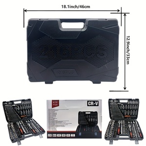 216-Pieces Professional <strong>Mechanic's</strong> <strong>Tool</strong> <strong>Set</strong> Durable Carbon Steel Ratchet Wrenches Sockets Screwdrivers Home Vehicle - Product Image 4