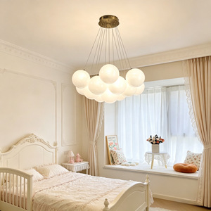 Lustre Boule Bulle Planète Lune LED pour Salon et Chambre, Lumière Plein Spectre Tricolore, Hauteur Réglable, <span class=keywords><strong>Suspension</strong></span> - Product Image 1