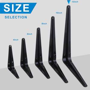 Supports muraux à <span class=keywords><strong>angle</strong></span> droit noirs Sondoly <span class=keywords><strong>pour</strong></span> étagère, supports <span class=keywords><strong>d</strong></span>'étagère muraux à 90 degrés - Product Image 2