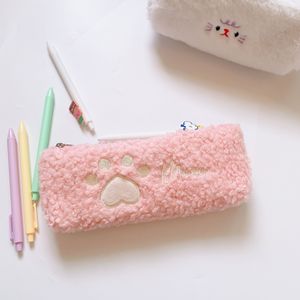 Multifunzione cute student kawaii anime cartoon big capacity school kids peluche cat paw pencil case - Product Image 5