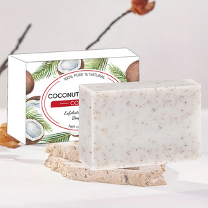 Jabón exfoliante de coco hecho a mano con logotipo personalizado, jabón aclarante para eliminar manchas oscuras del rostro, jabón en barra iluminador. - Product Image 2