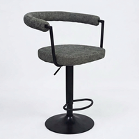 Tabouret de bar moderne en gros avec accoudoirs incurvés, réglable en hauteur, pivotant, pour comptoir, usage domestique ou commercial, structure métallique durable