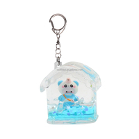 Porte-clés en acrylique liquide flottant personnalisé avec huile, eau, paillettes et figurine décorative