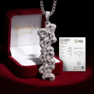 จี้พระเยซูรูปโคลเวอร์สีดำเงินแท้ 925 ประดับเพชรแล็บโกรว์ IGI Certified VVS สไตล์ฮิปฮอป ขายส่งจำนวนมาก - Product Image 1